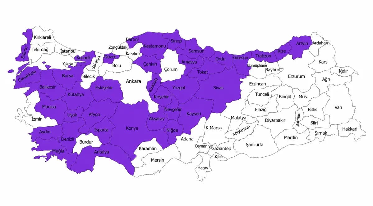 2. Bölge İllere Özel, Yıldız Dolu kutulu Digitürk paketi bölge haritası