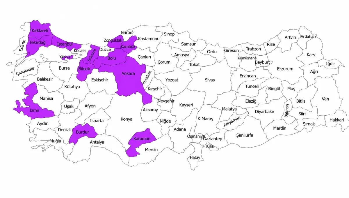 1. Bölge İllere Özel, Yıldız Dolu kutulu Digitürk paketi bölge haritası